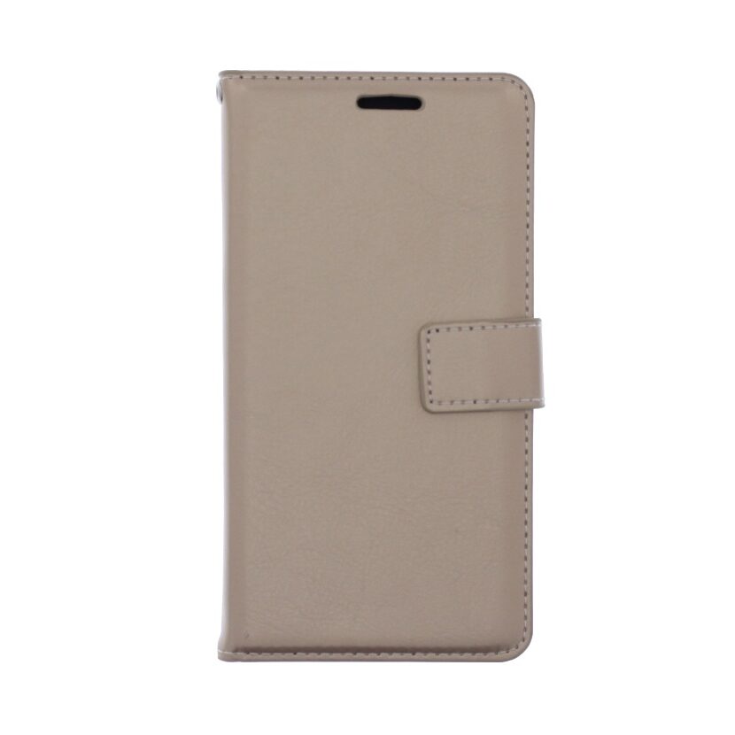 Telefoon Wallet Bookcase geschikt voor Samsung Galaxy S6-Portemonnee telefoonhoesje voor Bankpassen-Kunstleer-Siliconen Houder-Magnetische sluiten- Goud