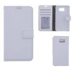 Telefoon Wallet Bookcase geschikt voor Samsung Galaxy S6-Portemonnee telefoonhoesje voor Bankpassen-Kunstleer-Siliconen Houder-Magnetische sluiten- wit