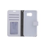 Telefoon Wallet Bookcase geschikt voor Samsung Galaxy S6-Portemonnee telefoonhoesje voor Bankpassen-Kunstleer-Siliconen Houder-Magnetische sluiten- wit