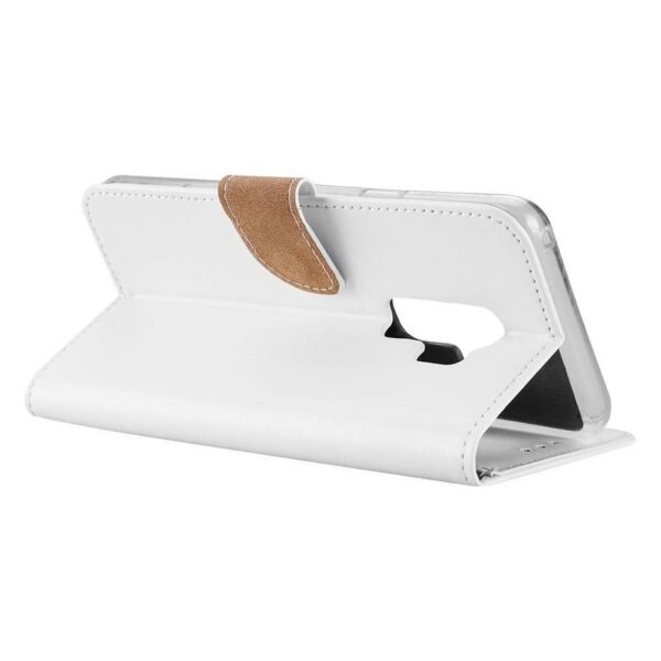 Telefoon Wallet Bookcase geschikt voor Samsung Galaxy S9 - Portemonnee telefoonhoesje voor Bankpassen - Kunstleer - Siliconen Houder - Magnetische sluiten- Wit