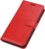Telefoon Wallet Bookcase geschikt voor Sony Xperia 10 III ? Portemonnee telefoonhoesje voor Bankpassen ? Hoesje voor Sony Xperia 10 III ? Kunstleer ? Siliconen Houder ? Magnetische sluiten- Rood