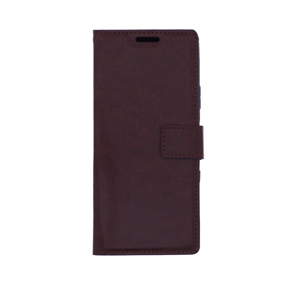 Telefoon Wallet Bookcase geschikt voor Sony Xperia 10 III-Portemonnee telefoonhoesje voor Bankpassen-Kunstleer-Siliconen Houder-Magnetische sluiten- Bruin