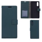 Telefoon Wallet Bookcase geschikt voor Sony Xperia 10 III-Portemonnee telefoonhoesje voor Bankpassen-Kunstleer-Siliconen Houder-Magnetische sluiten- Groen