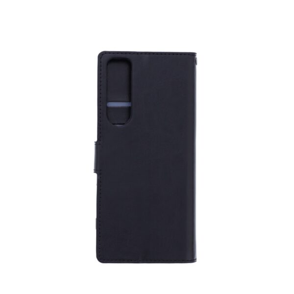Telefoon Wallet Bookcase geschikt voor Sony Xperia 5 III - Kunstleer - Siliconen Houder - Magnetische sluiten- Zwart