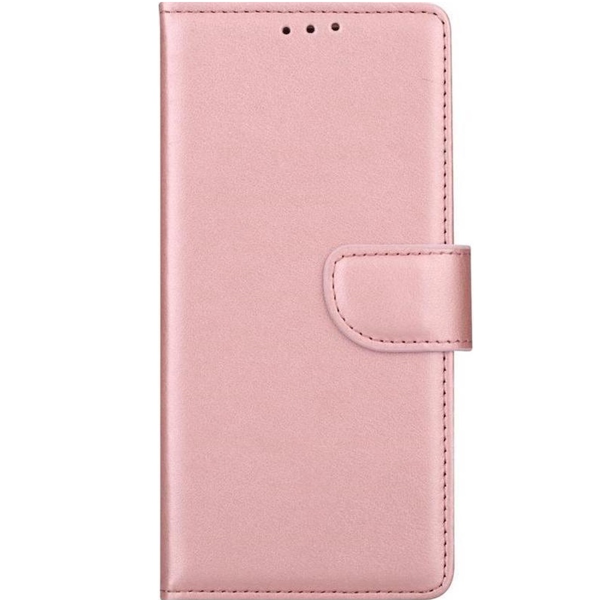 Telefoon Wallet Bookcase geschikt voor Xiaomi Redmi 9 ? Portemonnee telefoonhoesje voor Bankpassen ? Hoesje voor Xiaomi Redmi 9 ? Kunstleer ? Siliconen Houder ? Magnetische sluiten- Rose goud