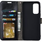 Telefoon Wallet Bookcase geschikt voor Xiaomi Redmi 9 ? Portemonnee telefoonhoesje voor Bankpassen ? Hoesje voor Xiaomi Redmi 9 ? Kunstleer ? Siliconen Houder ? Magnetische sluiten- Zwart