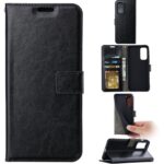 Telefoon Wallet Bookcase geschikt voor Xiaomi Redmi Note 10 ? Portemonnee telefoonhoesje voor Bankpassen ? Hoesje voor Xiaomi Redmi Note 10 ? Kunstleer ? Siliconen Houder ? Magnetische sluiten- Zwart