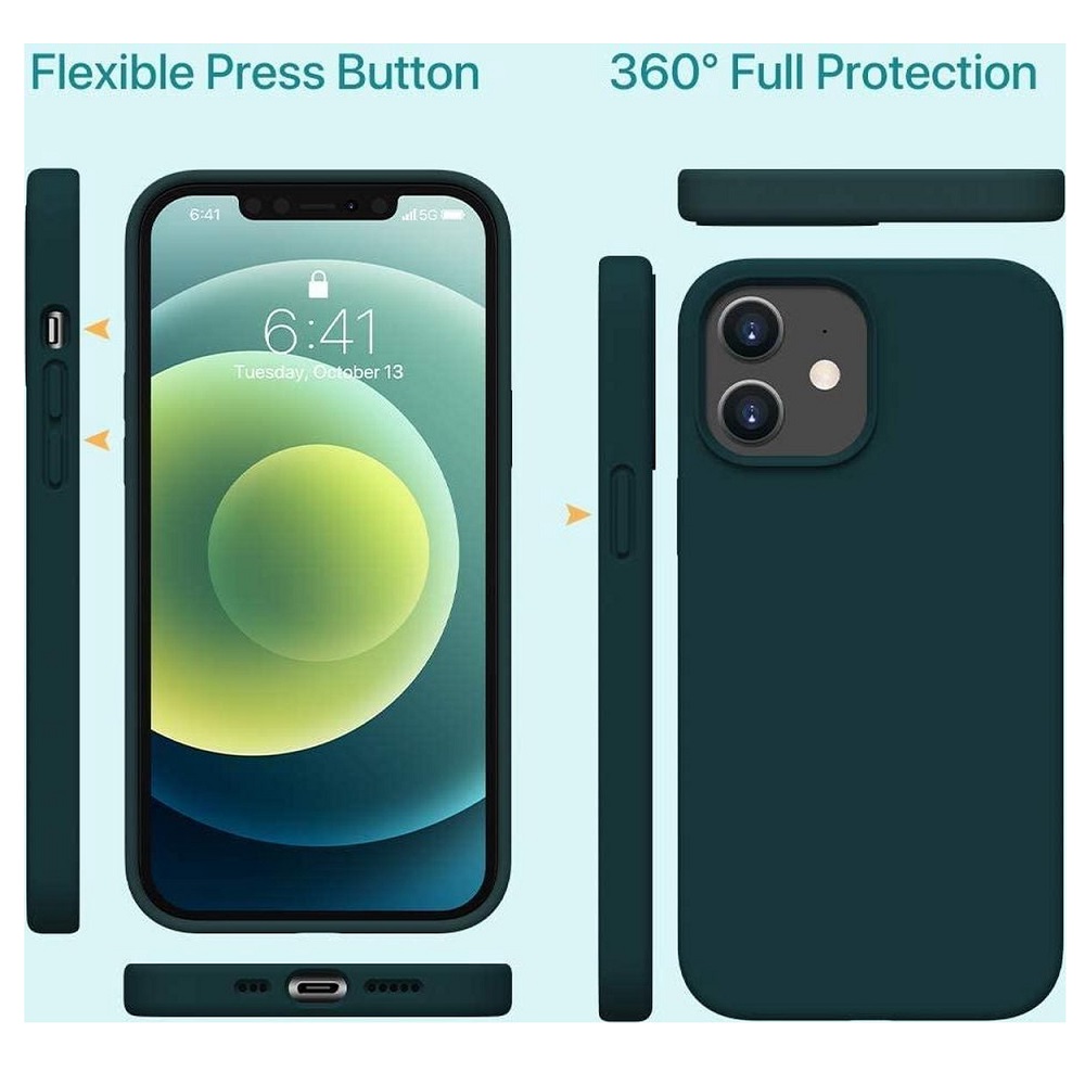Hoesje geschikt voor Apple iPhone 12 - Anti Scratch - Silicone case - Kunststof - Soft cover - Groen