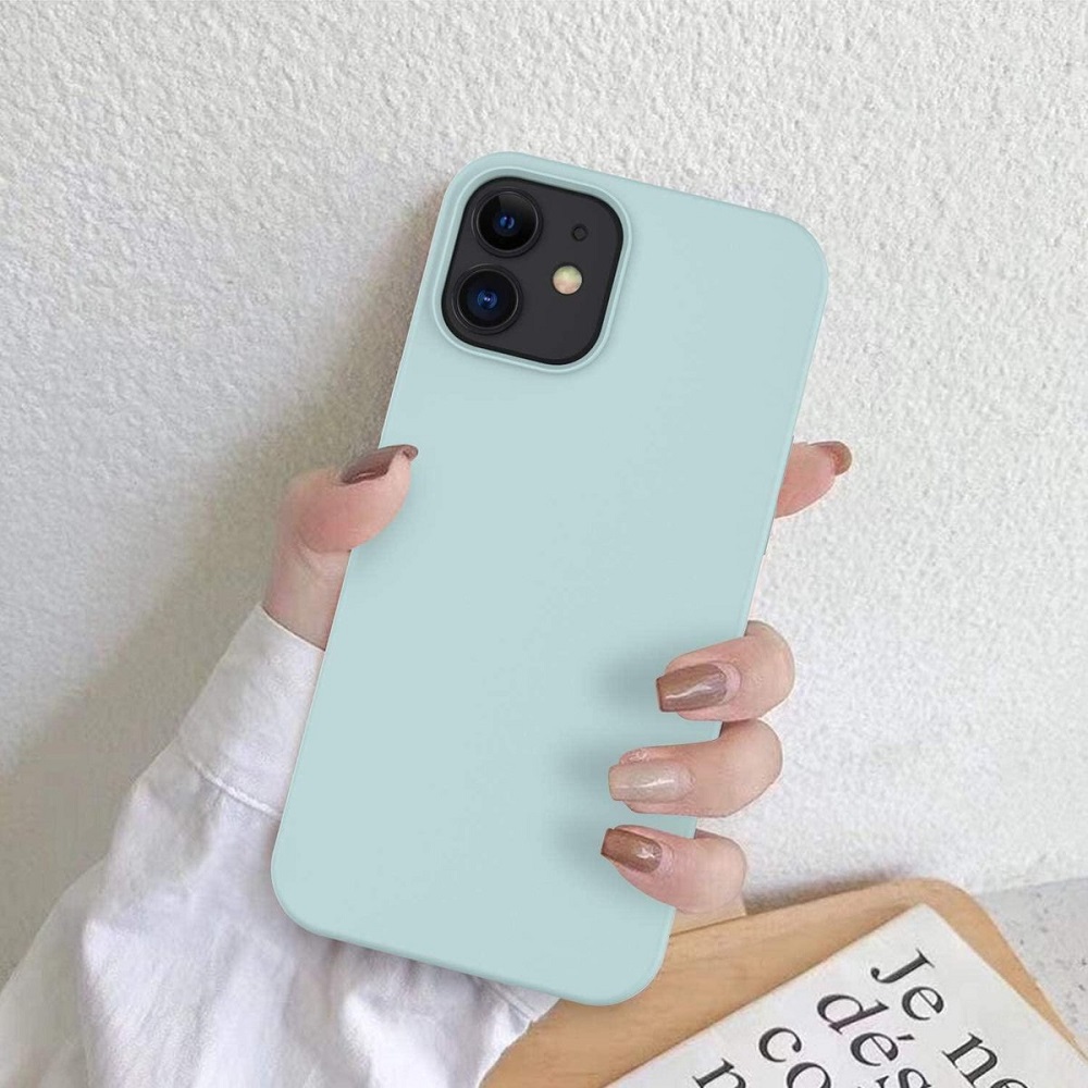 Hoesje geschikt voor Apple iPhone 12 - Anti Scratch - Silicone case - Kunststof - Soft cover - Mint