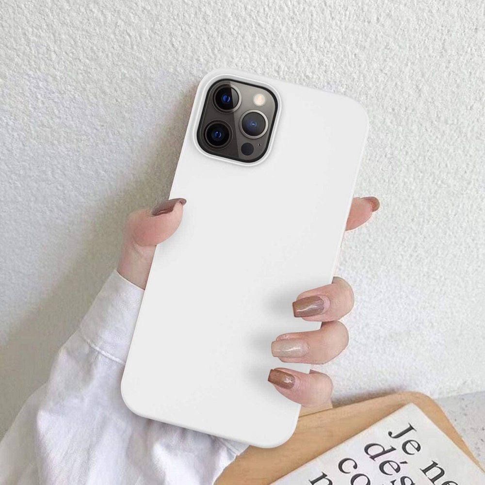 Hoesje geschikt voor Apple iPhone 12 - Anti Scratch - Silicone case - Kunststof - Soft cover - Schokbestendig - Wit