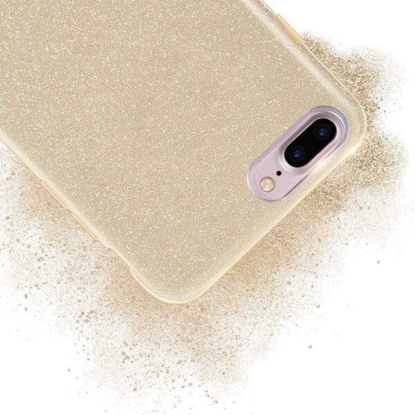 Hoesje geschikt voor Apple iPhone 7/8 Plus - Glitter hoes - Siliconen hoesje - Kunststof - Soft cover - Goud