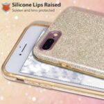 Hoesje geschikt voor Apple iPhone 7/8 Plus - Glitter hoes - Siliconen hoesje - Kunststof - Soft cover - Goud