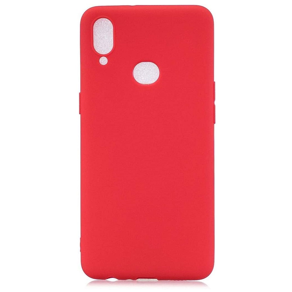 Hoesje geschikt voor Samsung Galaxy A10S - Silicone case - Kunststof - Soft cover - Rood