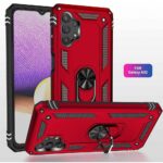 Hoesje geschikt voor Samsung Galaxy A32 4G - Schokbestendig - Hardcase- Ring Armor - Rood
