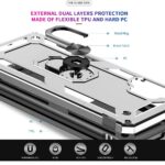 Hoesje geschikt voor Samsung Galaxy A32 4G - Schokbestendig - Hardcase- Ring Armor - Zilver