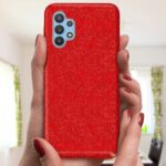 Hoesje geschikt voor Samsung Galaxy A32 5G - Anti Scratch - Silicone case - Kunststof - Soft cover - BlingBling - Rood