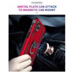 Hoesje geschikt voor Samsung Galaxy A32 5G - Schokbestendig - Hardcase- Hybrid Ring Armor - Rood