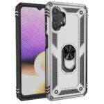Hoesje geschikt voor Samsung Galaxy A32 5G - Schokbestendig - Hardcase- Ring Armor - Zilver