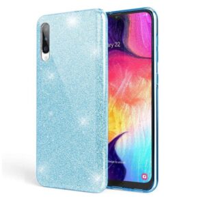 Hoesje geschikt voor Samsung Galaxy A70S - Anti Scratch - Silicone case - Kunststof - Soft cover -BlingBling - Blauw