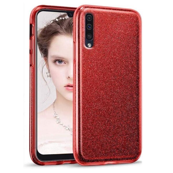 Hoesje geschikt voor Samsung Galaxy A70S - Anti Scratch - Silicone case - Kunststof - Soft cover - BlingBling - Rood