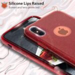 Hoesje geschikt voor Samsung Galaxy M21 - Glitter hoes - Silicone case - Soft cover - Rood