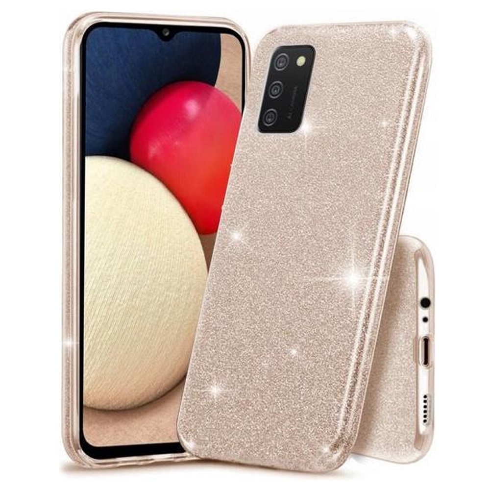 Hoesje geschikt voor Samsung Galaxy M31S - Glitter hoes - Silicone case - Soft cover - Goud