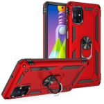Hoesje geschikt voor Samsung Galaxy M51 - Schokbestendig - Hardcase- Ring Armor - Rood