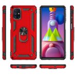 Hoesje geschikt voor Samsung Galaxy M51 - Schokbestendig - Hardcase- Ring Armor - Rood