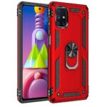 Hoesje geschikt voor Samsung Galaxy M51 - Schokbestendig - Hardcase- Ring Armor - Rood
