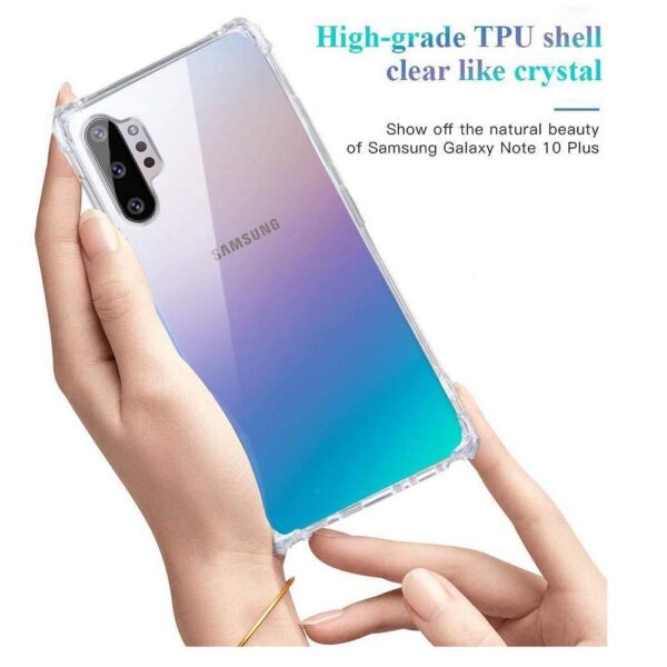 Hoesje geschikt voor Samsung Galaxy Note 10 Plus - Anti Shock - Silicone case - Kunststof - Soft cover - Schokbestendig - Transparant