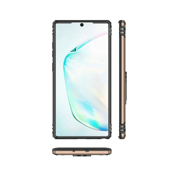 Hoesje geschikt voor Samsung Galaxy Note 10 Plus - Schokbestendig - Hardcase- Ring Armor- Goud