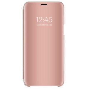 Hoesje geschikt voor Samsung Galaxy S20 FE 5G Hoesje - Tijd en Datum zichtbaar - Kunststof - Siliconen Houder - Magnetische sluiten - Rose goud