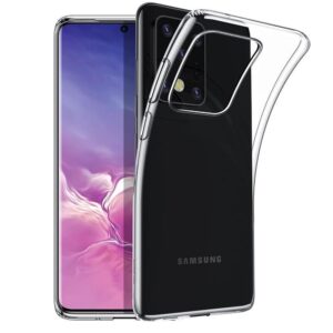 Hoesje geschikt voor Samsung Galaxy S20 Ultra - Silicone case - Kunststof - Soft cover - Transparant