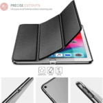 Hoesje Geschikt voor Apple iPad 7 10.2 (2019) Book Cover Tri-Fold hoesje met soft silicone houder - Zwart
