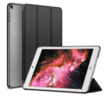 Hoesje Geschikt voor Apple iPad 7 10.2 (2019) Book Cover Tri-Fold hoesje met soft silicone houder - Zwart
