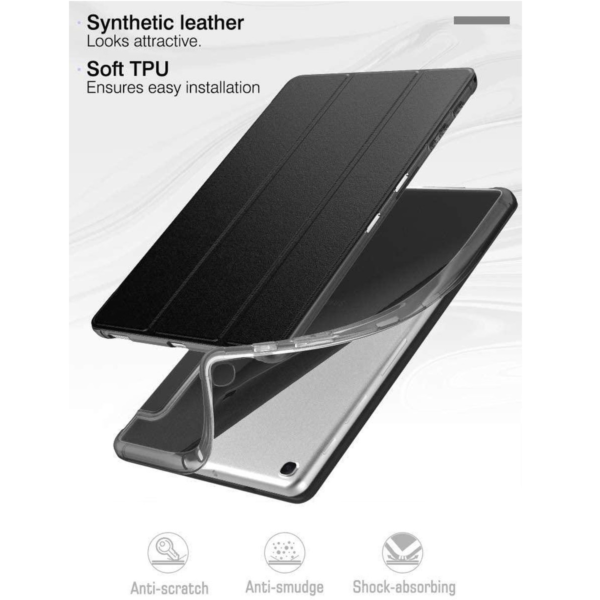 Hoesje geschikt voor Samsung Galaxy Tab S6 10.5 inch T860/T865 (2019) Book Cover Tri-Fold hoesje met soft silicone houder zwart