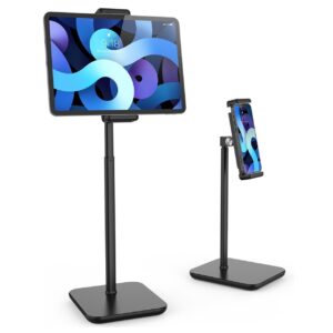 Tablet iPad standaard | Tablethouder Statief | Telefoonstandaard (bureau)tafel voor 4,7 tot 12,9 inch scherm (zwart) - LB582