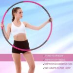 Luxebass Fitness Hoela Hoop - Roze/Grijs - Yoga Ring - 8 delen - Klik Systeem