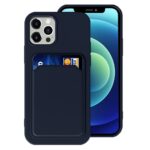 Hoesje geschikt voor Iphone 11 Pro Max - Siliconen hoesje - Blauw - Pasjeshouder