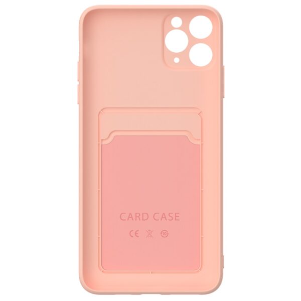 Hoesje geschikt voor iPhone 11 Pro Max - Siliconen hoesje - Licht Roze - Pasjeshouder