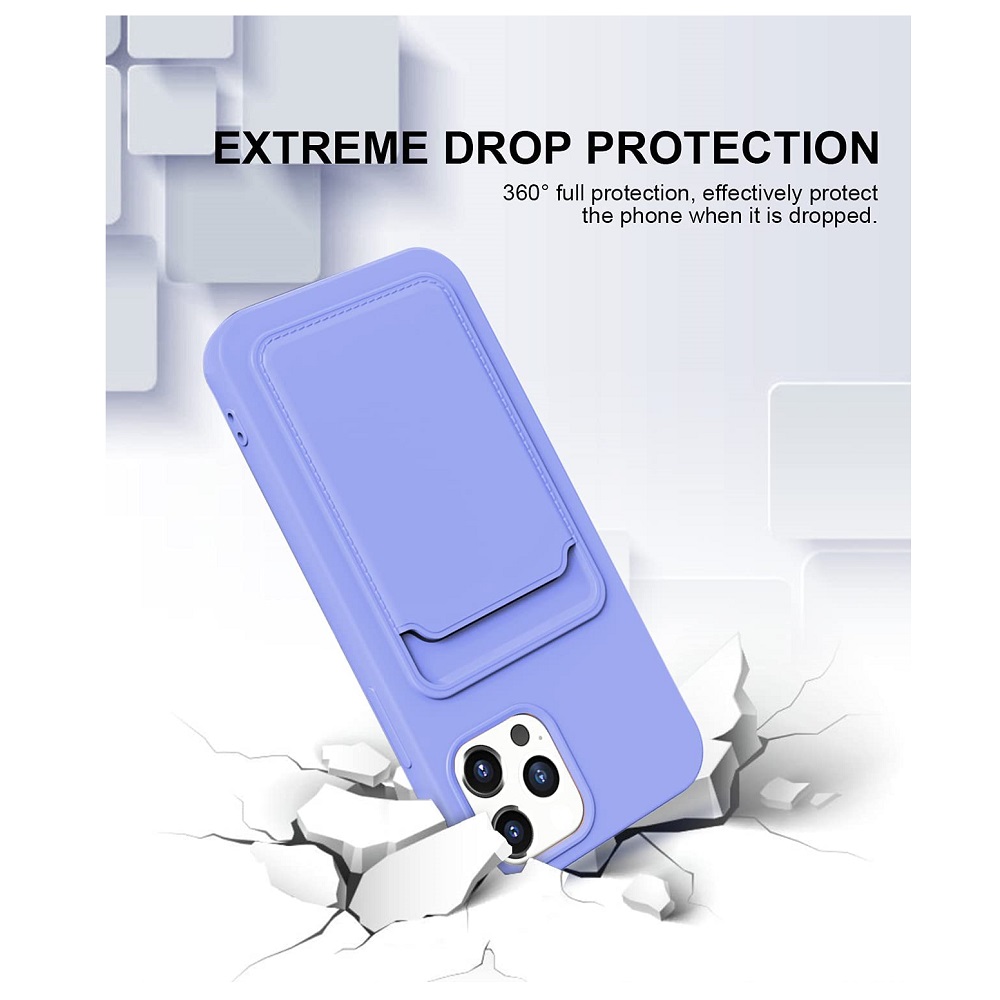 Hoesje geschikt voor Iphone 11 Pro Max - Siliconen hoesje - Paars - Pasjeshouder