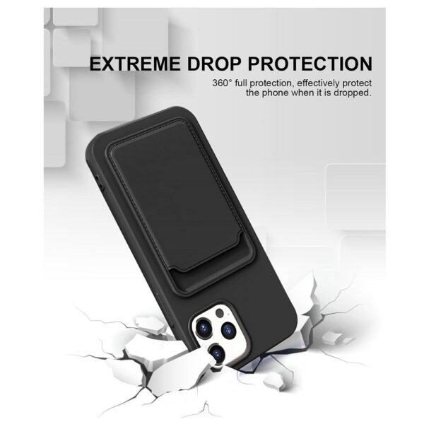 Hoesje geschikt voor Iphone 11 Pro Max - Siliconen hoesje - Zwart - Pasjeshouder