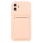 Hoesje geschikt voor Iphone 11 - Siliconen hoesje - Licht Roze - Pasjeshouder