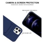 Hoesje geschikt voor Iphone 12 Pro Max - Siliconen hoesje - Blauw - Pasjeshouder