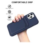 Hoesje geschikt voor Iphone 12 Pro Max - Siliconen hoesje - Blauw - Pasjeshouder