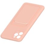 Hoesje geschikt voor iPhone 12 Pro Max - Siliconen hoesje - Licht Roze - Pasjeshouder