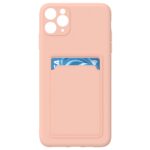 Hoesje geschikt voor iPhone 12 Pro Max - Siliconen hoesje - Licht Roze - Pasjeshouder