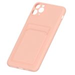 Hoesje geschikt voor iPhone 12 Pro - Siliconen hoesje - Licht Roze - Pasjeshouder