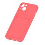 Hoesje geschikt voor iPhone 12 - Siliconen hoesje - Donker Roze - Pasjeshouder