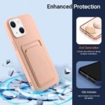 Hoesje geschikt voor Iphone 12 - Siliconen hoesje - Licht Roze - Pasjeshouder